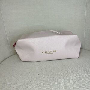 Coach Light Pink Cosmetic Pouch with Gold Logo